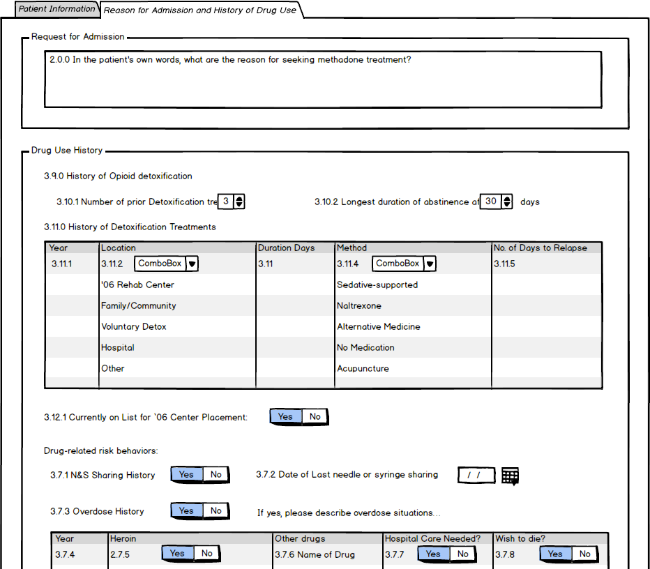 balsamiq wireframes of paper documents