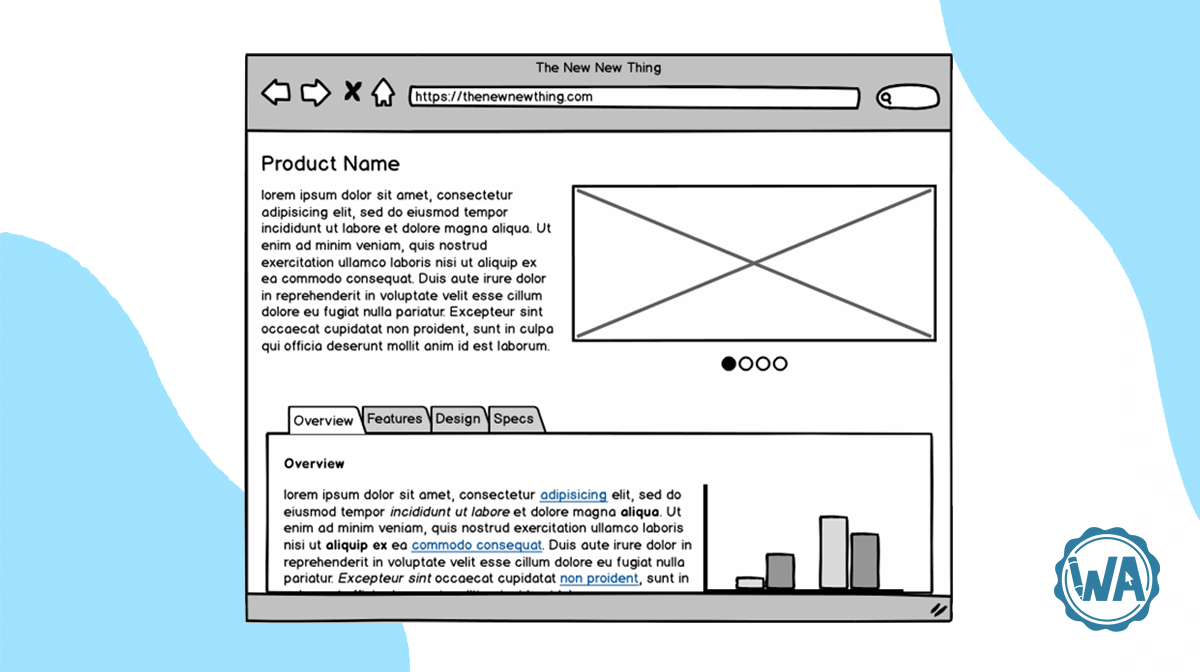 An example of a wireframe made in Balsamiq